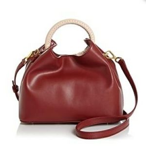 ELLEME Baozi Leather Crossbody In Red Pink/gold